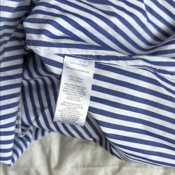 Solid & Striped Cotton Midi Dress with Puff Sleeve - Picture 3 of 3